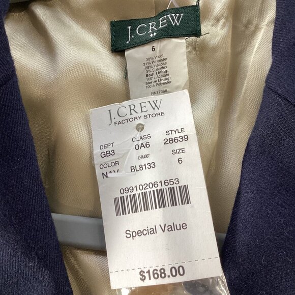 NWT J. Crew Navy Keating Boy Blazer 28639 Size 6 Gold Buttons - Picture 5 of 14